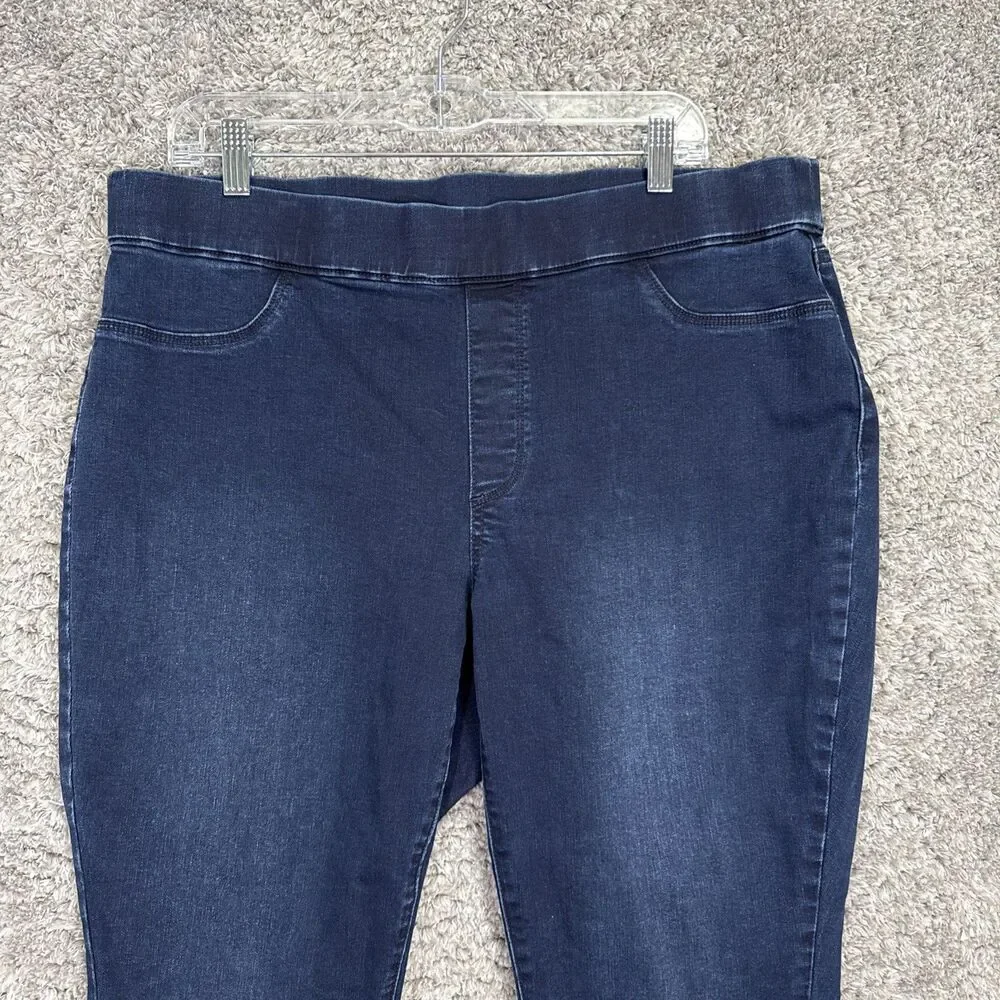 Talbots Flawless Pull On Jegging Dark Wash 18WP Stretch Soft Denim - Picture 2 of 14